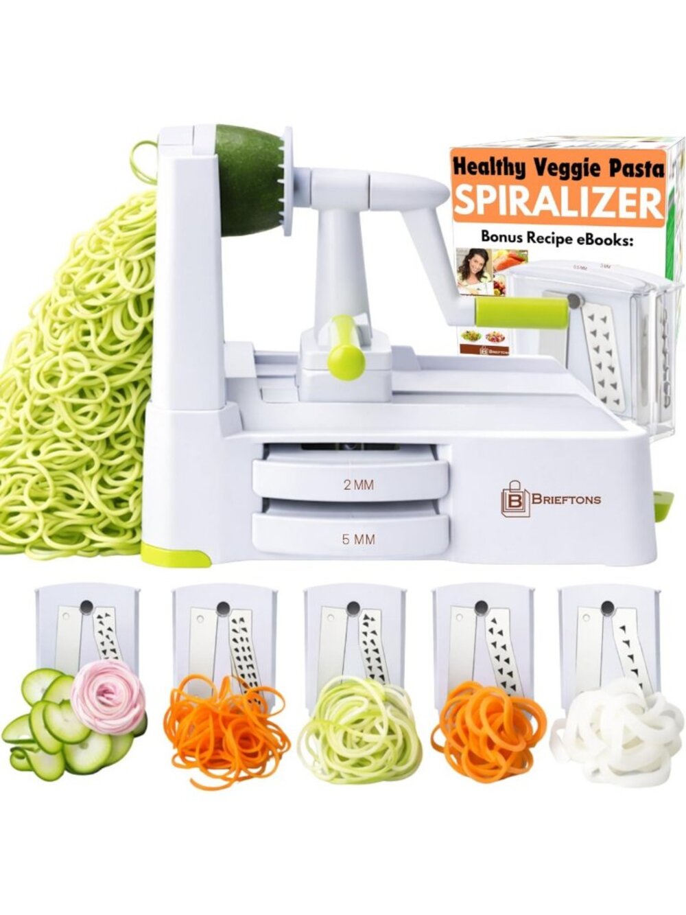 5-Blade Vegetable Spiralizer & Noodle Maker - Zucchini, Sweet Potato, Beet